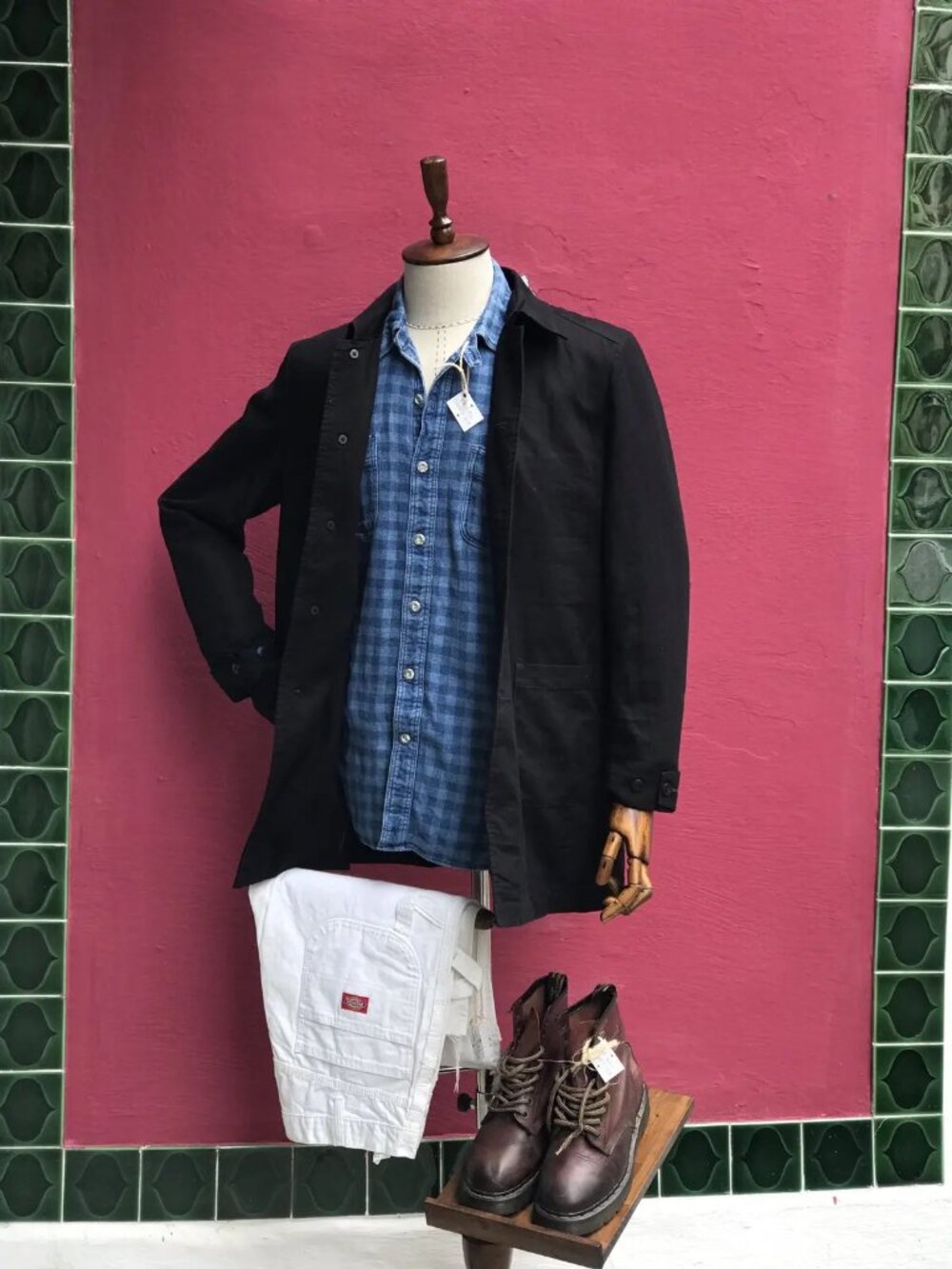 GANT POTTER COAT, black cotton canvas chore coat